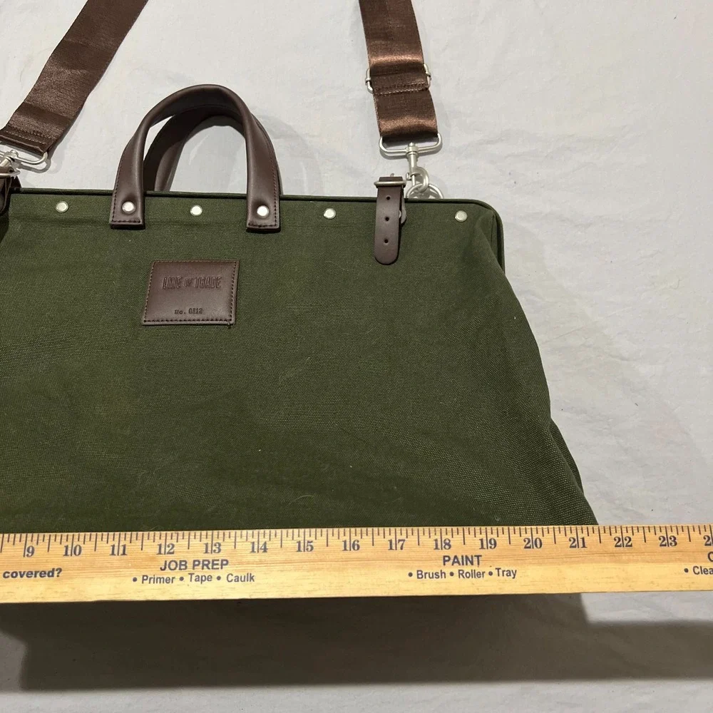 Line of Trade Olive Green Canvas Leather Handles Traveler Weekender Duffel Bag